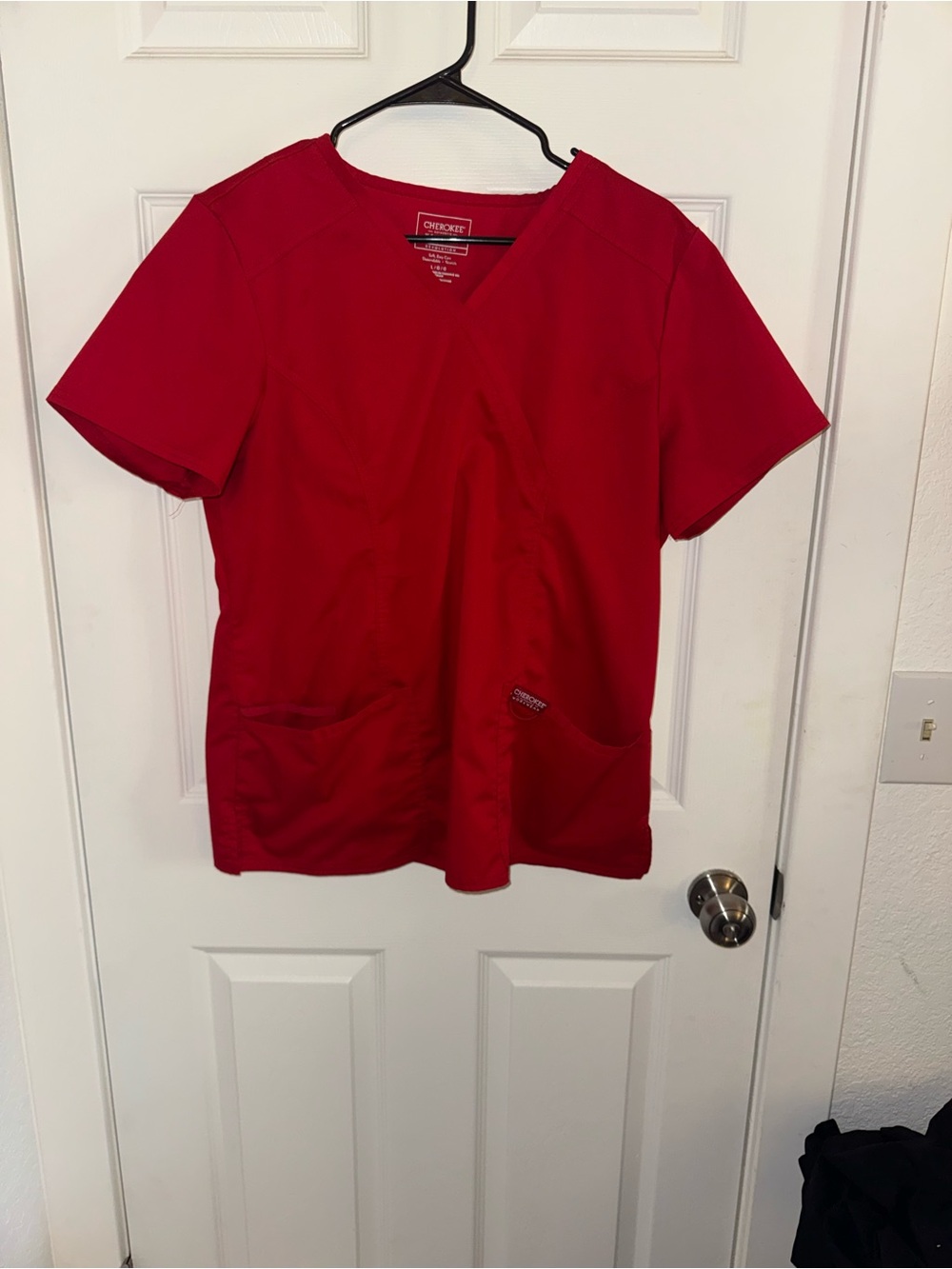 Cherokee Red V-Neck Workwear Top
